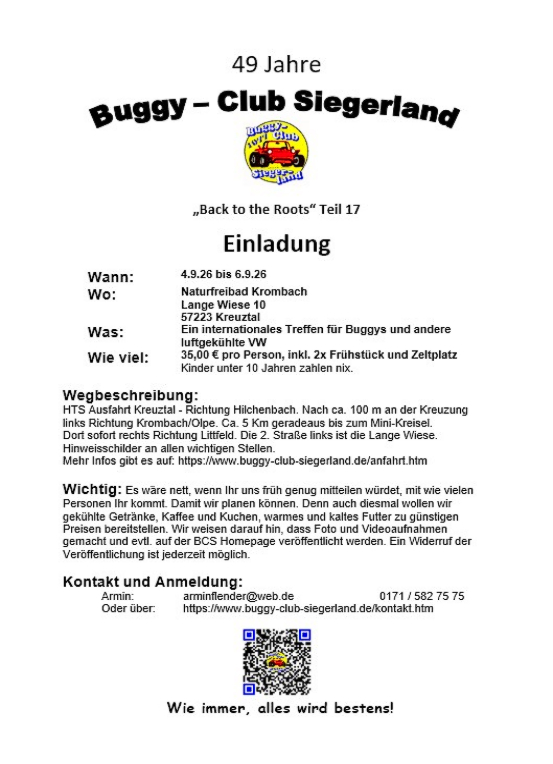 Einladung 17. Back to the Roots 2026